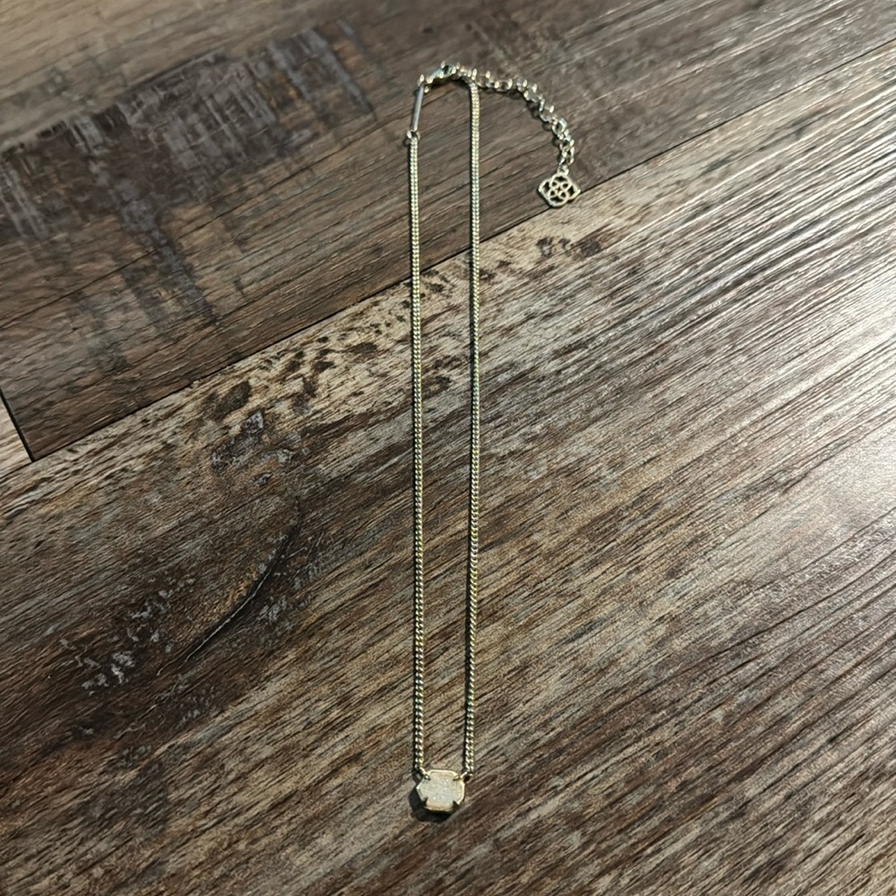 Kendra Scott gold and white necklace